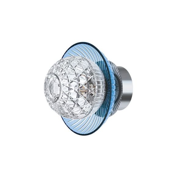 ROYAL SKY-BLUE CUP STAINLESS STEEL FINISH IP44 SCONCE