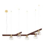 FOLIA 5-LIGHT 45° UNIT DARK WOOD PENDANT LIGHT