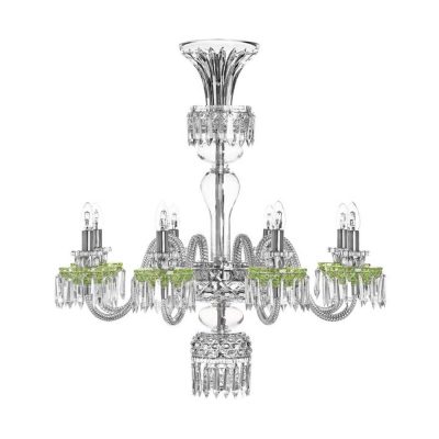 ROYAL 8-LIGHT SHORT CHANDELIER CHARTREUSE-GREEN CUPS