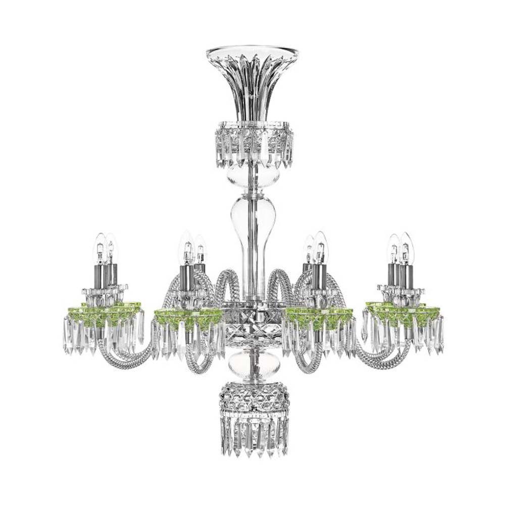 ROYAL 8-LIGHT SHORT CHANDELIER CHARTREUSE-GREEN CUPS
