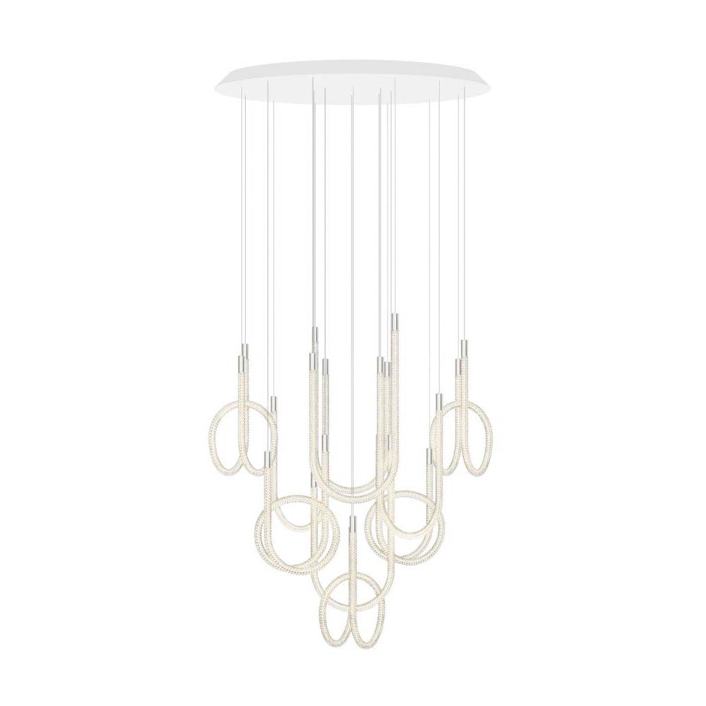 TORSADE 10-LIGHTS LONG CHANDELIER