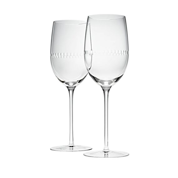 PERLES Set of 2 Lead-Free Crystal Stemmed Water Glasses