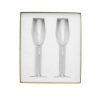 PERLES Set of 2 Lead-Free Crystal Champagne Flutes